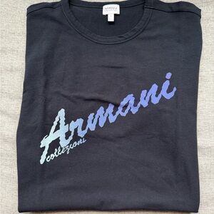 Armani Collezioni T-Shirt with Blue Logo